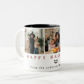 ミニマルモダンス不気味ハッピーハローウィン3写真 ツートーンマグカップ (正面左)