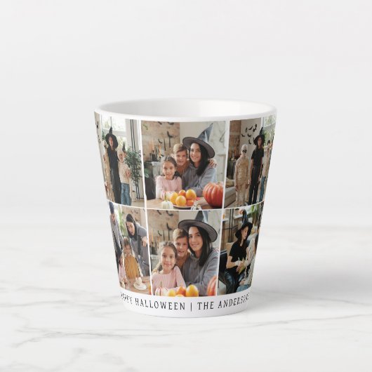 ミニマルモダンス不気味ハッピーハローウィン6写真 カフェラテマグ (正面)