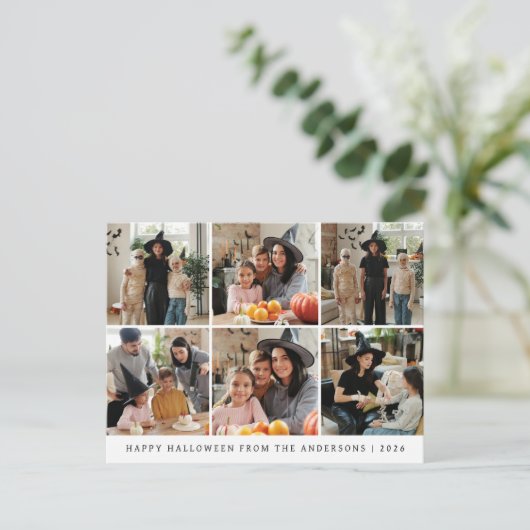 ミニマルモダンス不気味ハッピーハローウィン6写真 シーズンポストカード (スタンド正面)