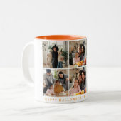 ミニマルモダンス不気味ハッピーハローウィン6写真 ツートーンマグカップ (正面左)