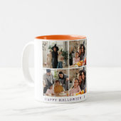 ミニマルモダンス不気味ハッピーハローウィン6写真 ツートーンマグカップ (正面左)