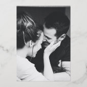 ミニマルモダンス写真エレガント日付金ゴールドの保存 箔招待状 (裏面)