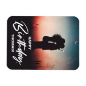 ミニマルモダンス写真ハッピーバースデーギフト マグネット (横)