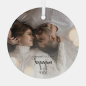 ミニマルモダンス写真婚約したオーナメント ガラスオーナメント (裏面)