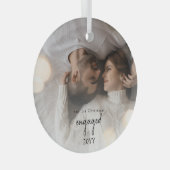ミニマルモダンス写真婚約したオーナメント ガラスオーナメント (正面右)
