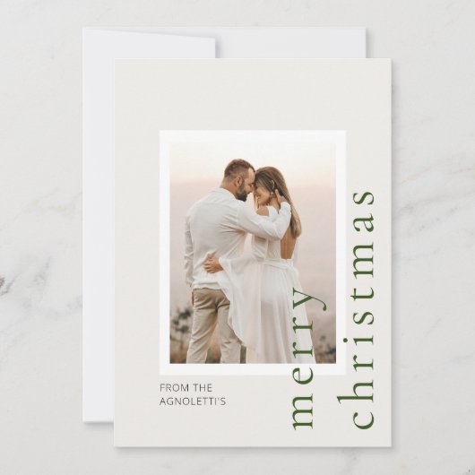 ミニマルモダンス写真独身のクリスマスカード 招待状 (正面)