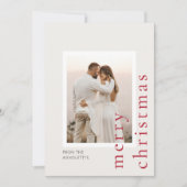 ミニマルモダンス写真独身のクリスマスカード 招待状 (正面)