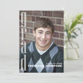 ミニマルモダンス卒業シンプル2枚 招待状 (スタンド正面)