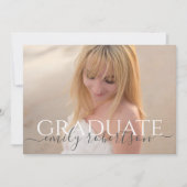 ミニマルモダンス卒業シンプル2枚 招待状 (正面)