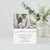 ミニマルモダンス手書きたった今結婚しました ポストカード (スタンド正面)