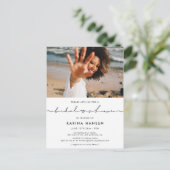 ミニマルモダンス手書きブライダルシャワー写真 ポストカード (スタンド正面)