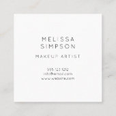 ミニマルモダンス手書き書道白 スクエア名刺 (裏面)