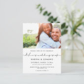 ミニマルモダンス手書き結婚式招待状 ポストカード (スタンド正面)