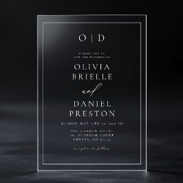 ミニマルモダンス書結婚道 アクリル招待状