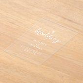 ミニマルモダンス書結婚道 アクリル招待状 (レイダウン)