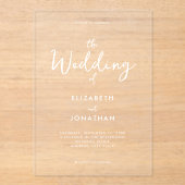 ミニマルモダンス書結婚道 アクリル招待状 (正面)