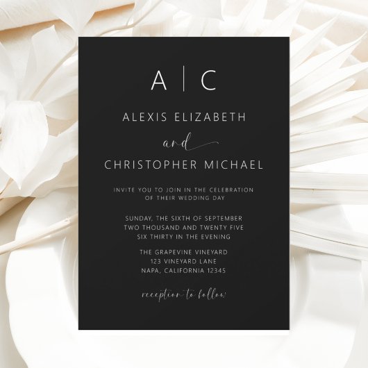 ミニマルモダンス書結婚道 招待状