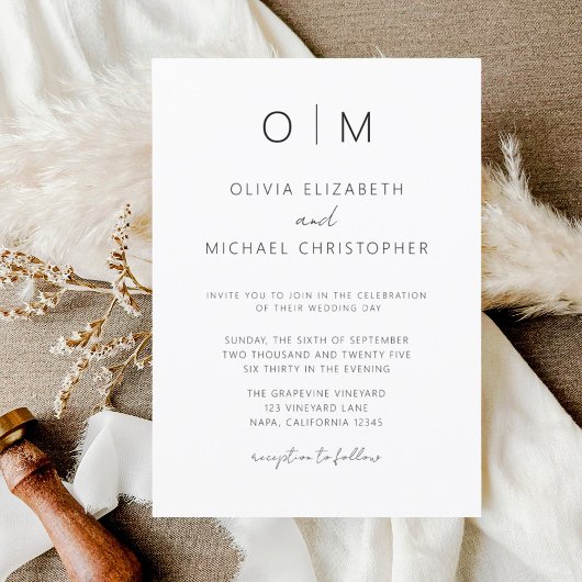 ミニマルモダンス書結婚道 招待状