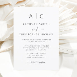 ミニマルモダンス書結婚道 招待状