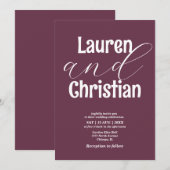 ミニマルモダンス梅聖なる書物、 経典結婚ズ 招待状 (正面/裏面)