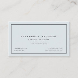 ミニマルモダンス淡い色の・ブルー・ビジネス・カード 名刺
