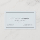 ミニマルモダンス淡い色の・ブルー・ビジネス・カード 名刺 (正面)