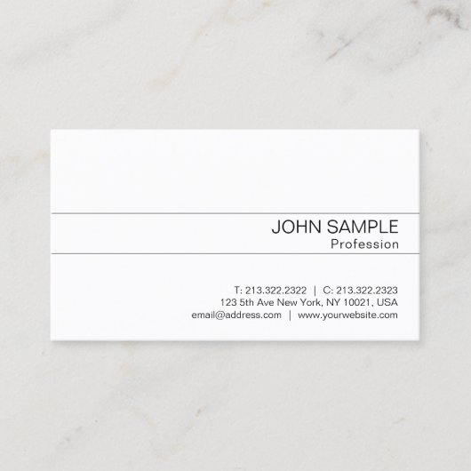 ミニマルモダンス白スタイリッシュプロフェッショナル平野 名刺 (正面)