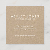 ミニマルモダンス素朴クラフト名刺 スクエア名刺 (裏面)