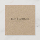 ミニマルモダンス素朴クラフト紙エコ スクエア名刺 (正面)