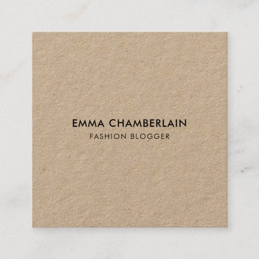 ミニマルモダンス素朴クラフト紙エコ スクエア名刺 (正面)
