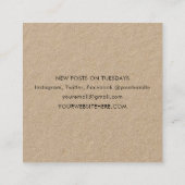 ミニマルモダンス素朴クラフト紙エコ スクエア名刺 (裏面)