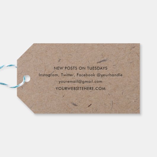 ミニマルモダンス素朴クラフト紙 ギフトタグ (裏面横)