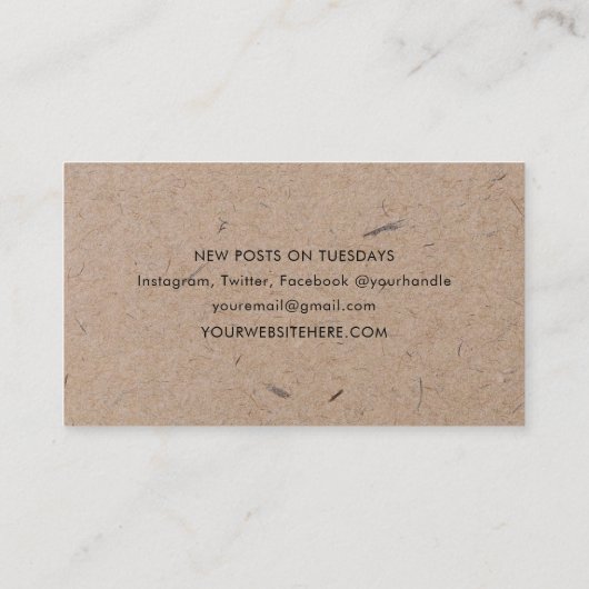 ミニマルモダンス素朴クラフト紙 名刺 (裏面)