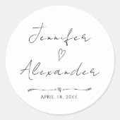 ミニマルモダンス結婚のシール ラウンドシール (正面)