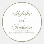 ミニマルモダンス結婚のシール ラウンドシール (正面)