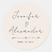 ミニマルモダンス結婚のシール ラウンドシール (正面)