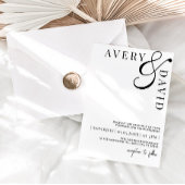 ミニマルモダンス結婚のモノクロ写真 招待状