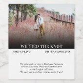 ミニマルモダンス結婚の発表写真 ワインラベル (シングルラベル)