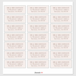 ミニマルモダンス結婚ゲスト住所 シール