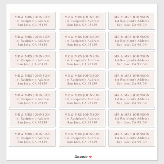 ミニマルモダンス結婚ゲスト住所 シール (シート)