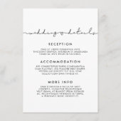 ミニマルモダンス結婚ゲスト情報カード エンクロージャーカード (正面)