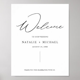 ミニマルモダンス結婚スクリプトの歓迎サイン ポスター