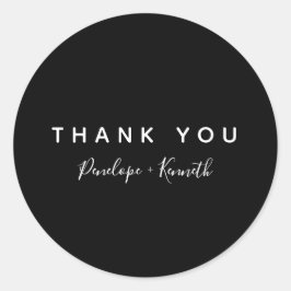 ミニマルモダンス結婚スクリプトの白黒 ラウンドシール