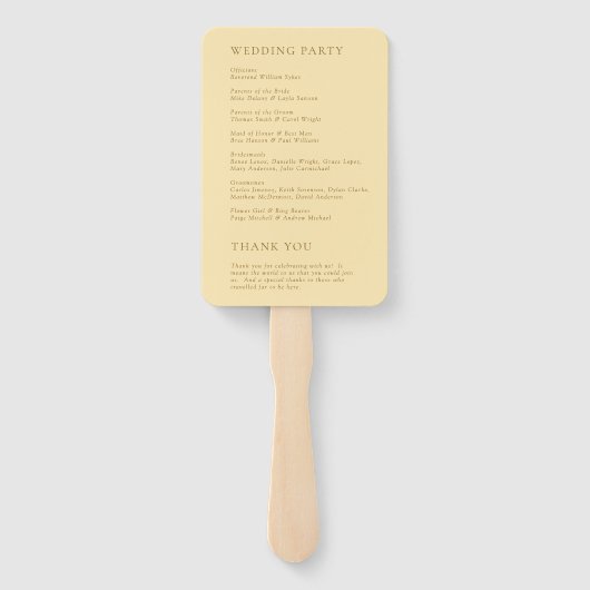 ミニマルモダンス結婚バターイエロー ハンドファン (裏面)