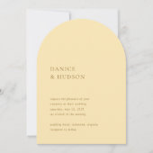 ミニマルモダンス結婚バターイエロー 招待状 (正面)
