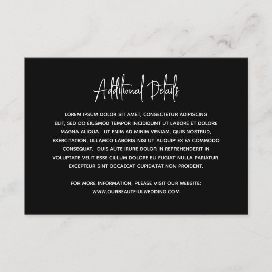 ミニマルモダンス結婚ブラック エンクロージャーカード (正面)