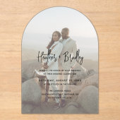 ミニマルモダンス結婚写真 アクリル招待状 (正面)