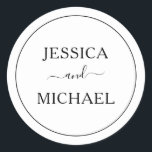 ミニマルモダンス結婚封筒用シール ラウンドシール<br><div class="desc">ミニマモダンリストの結婚封筒用シールシール。この素朴でデザインのすべての文字と色をパーソナライズエレガントあなたのシールのための結婚。ヴィンテージ文字とモダン書道を特徴。</div>