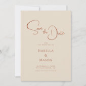 ミニマルモダンス結婚・テラコッタ セーブザデート (正面)