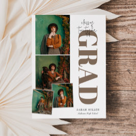 ミニマルモダンス縦型5写真卒業 招待状